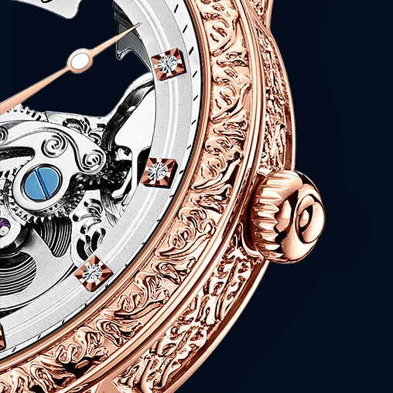AILANG Men’s Automatic Mechanical Wristwatch Bridge Skeleton Sapphire Luminous