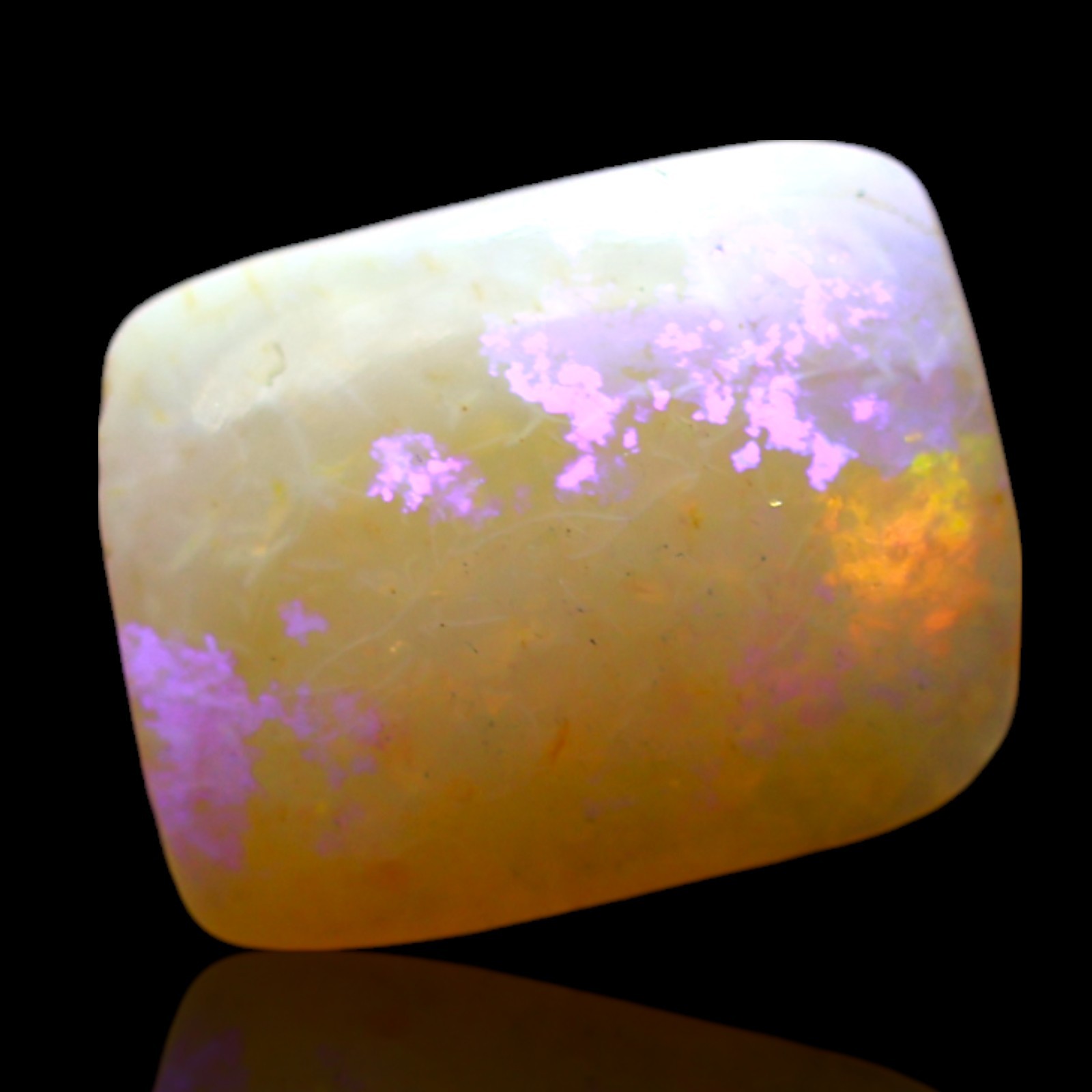 Natural Square Fire Opal Gemstone 2.00 Cts Wire Wrapped Cabochon 11x8x3 mm