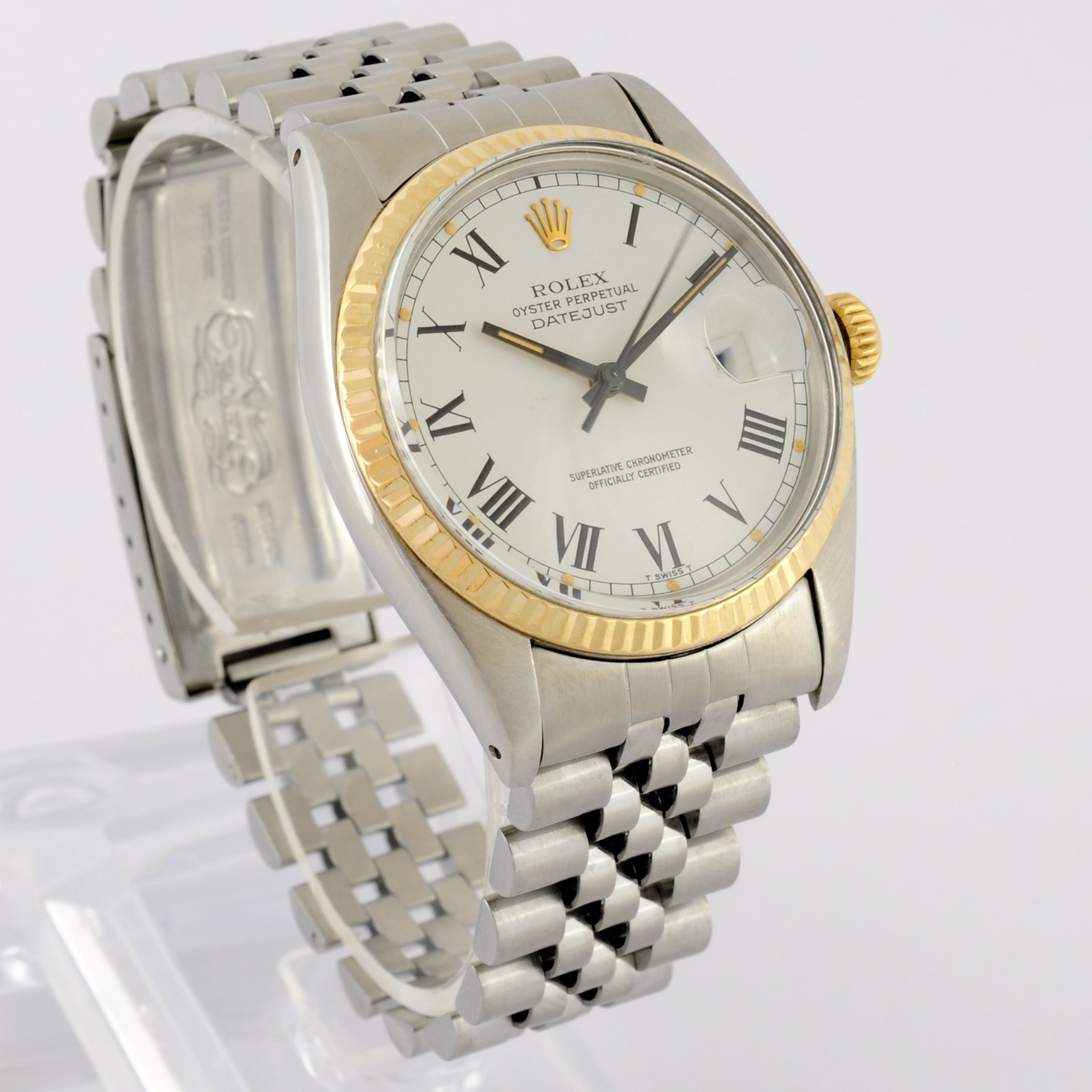 NO TARIFFS ROLEX 16013 OYSTER PERPETUAL DATEJUST LARGE AUTOMATIC COSC BOX PAPERS