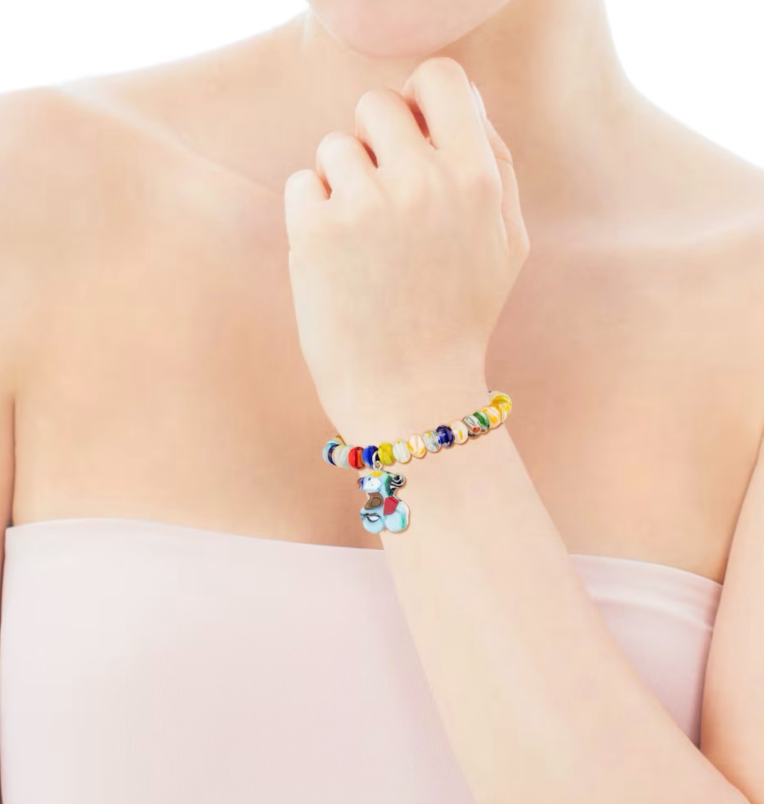 Retired TOUS Carnaval Minifiore Bracelet Murano lampwork & millefiori beads RARE