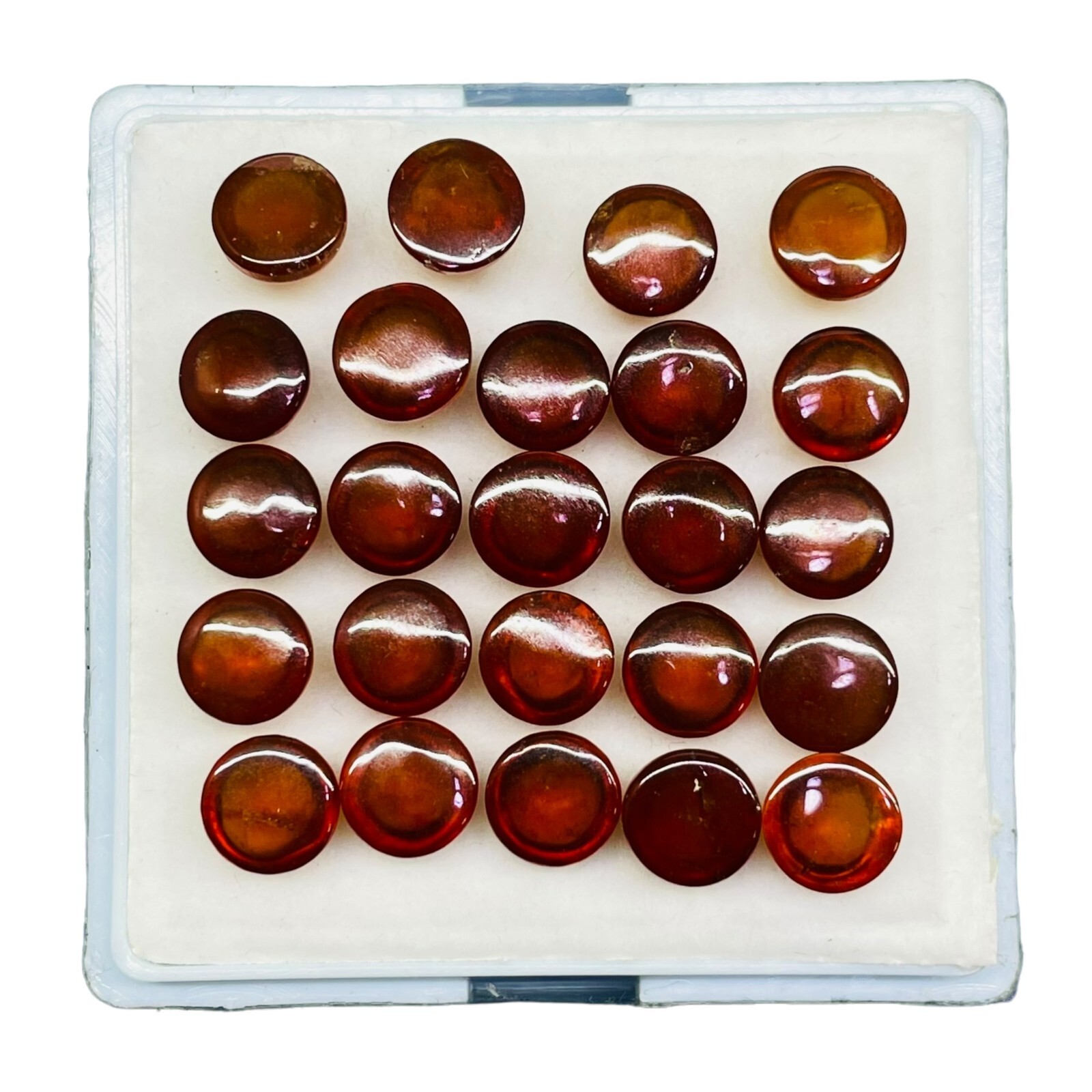 24 Pcs Natural Hessonite Garnet 7mm Round Untreated Loose Untreated Gemstones