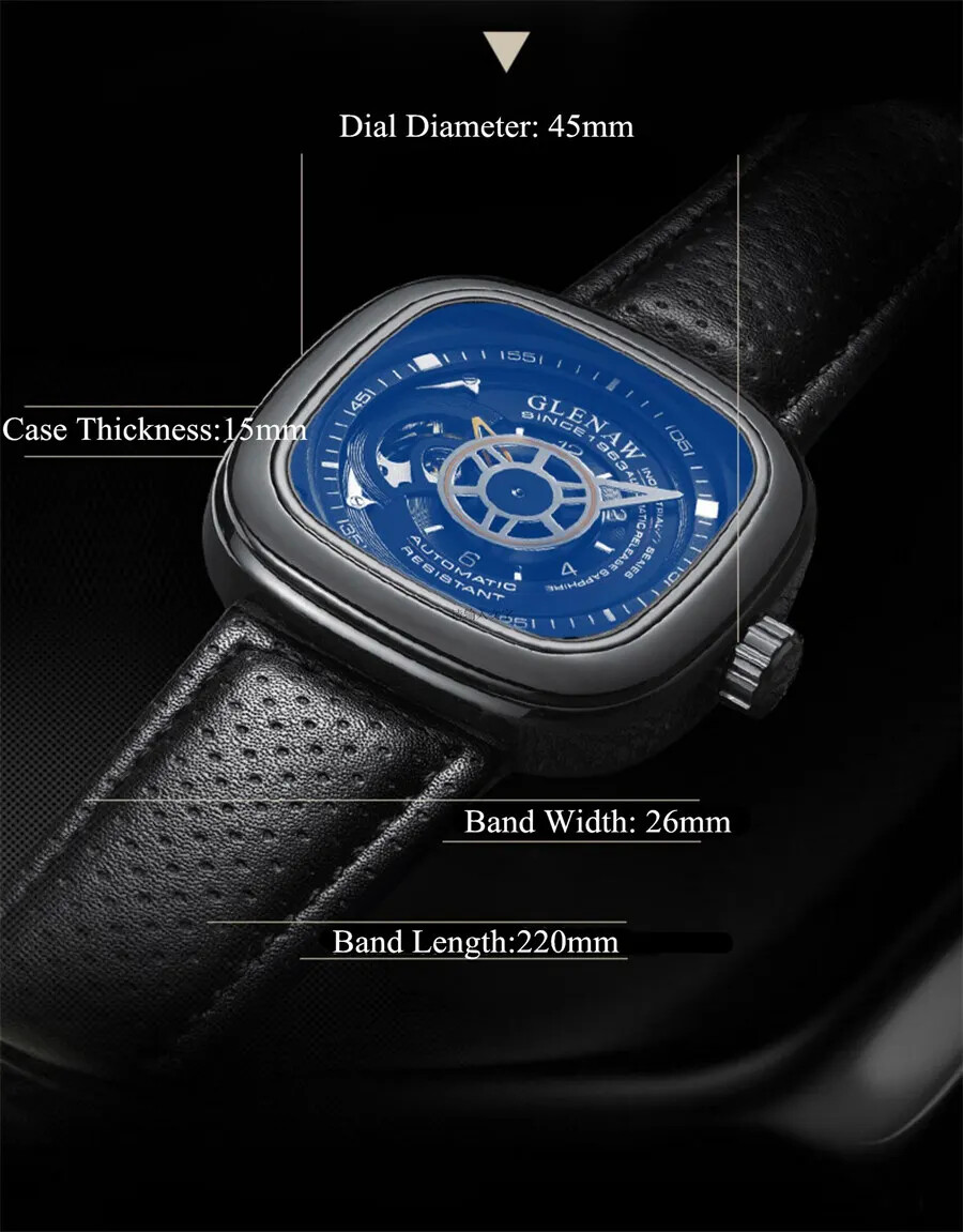 2025 New Mechanical Watch for Men Breathable Leather stainless Steel Automatic