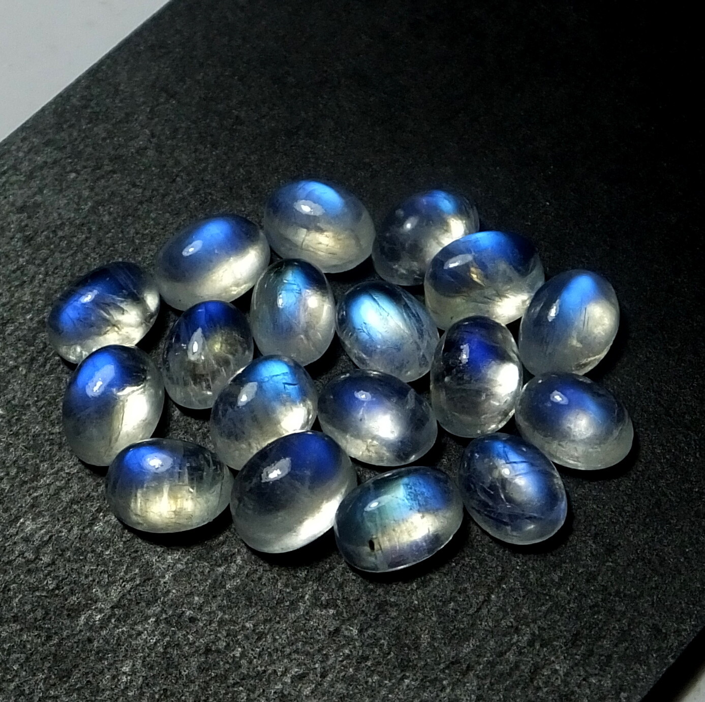 Natural Rainbow Moonstone Blue Fire Cabochon 8X6 mm Oval Cut Wholesale Gemstone