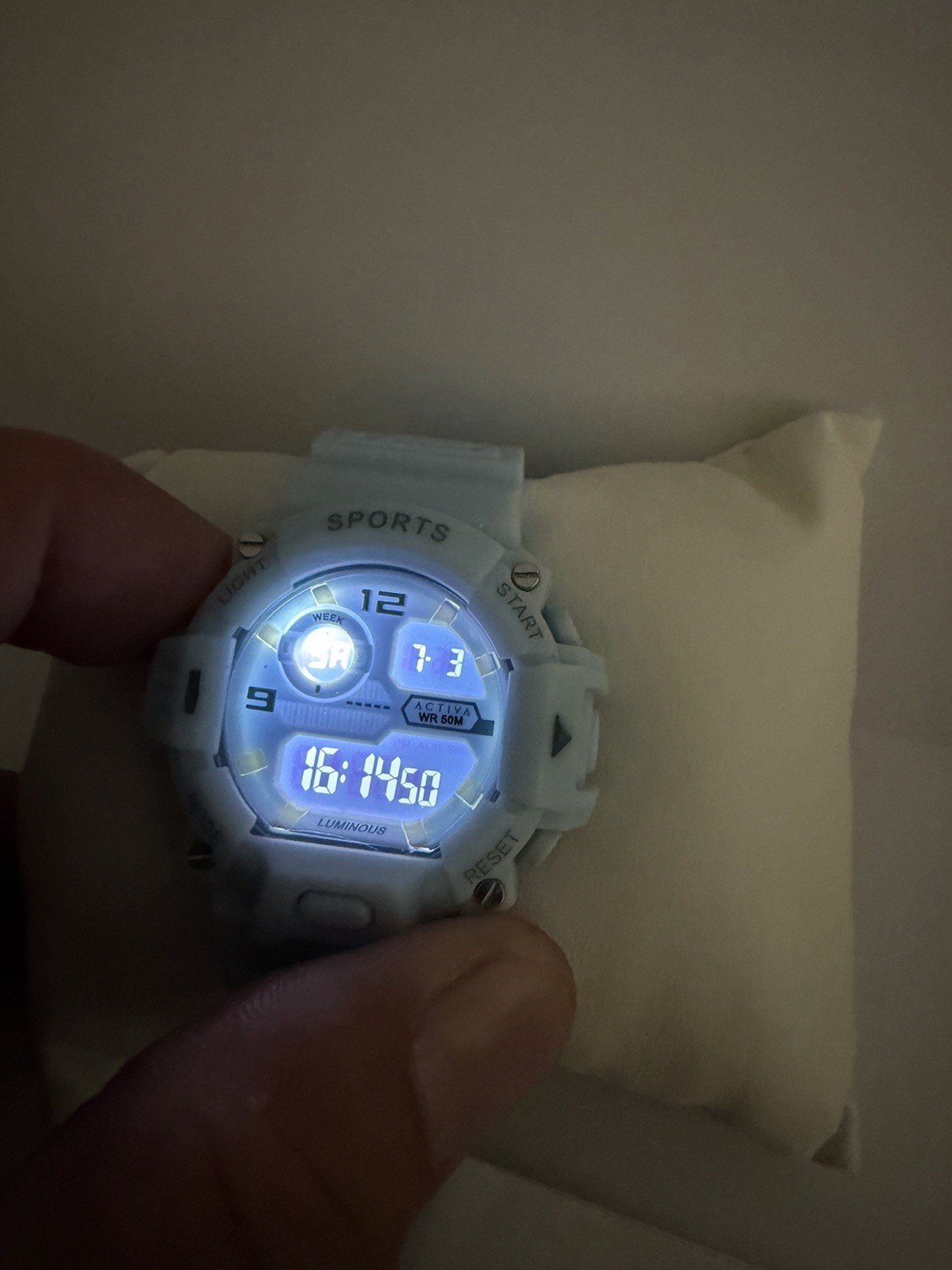 Activa Shock Resistant Digital Quartz Sport Watch 50m Blue 45mm w/ Box Manual