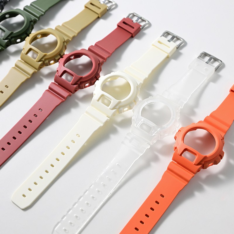 Case + Strap for Casio DW-6900/6600/6930 TPU Resin Watch Band Bracelet Shell