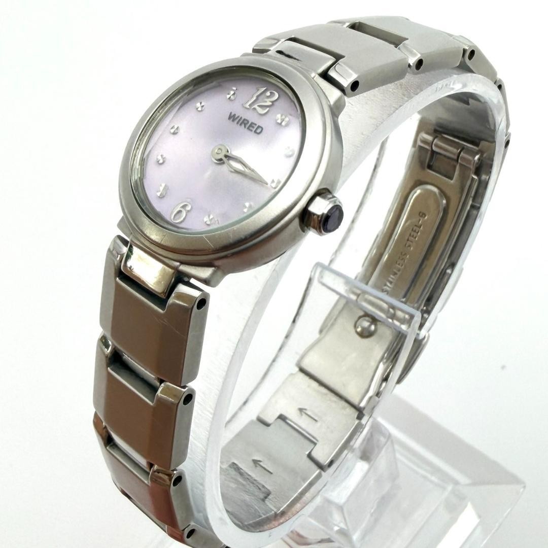 Excellent condition Seiko WIRED watch, new battery, lavender dial, diamond, wome