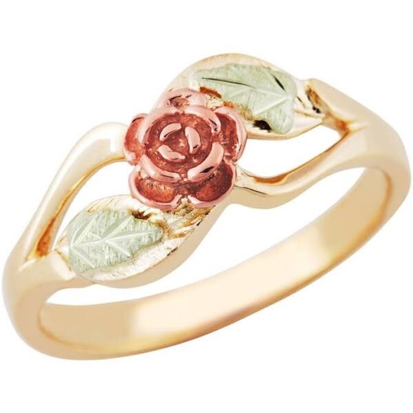 Black Hills Gold 10k Landstrom’s Rose Leaves Ring Size 6 1/2