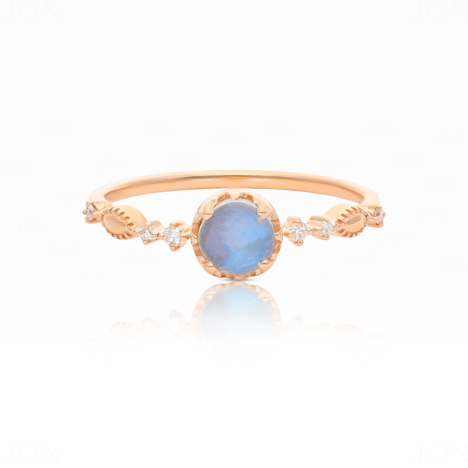14K Gold Multi-Gemstone Option & Diamond Gift Ring Jewelry