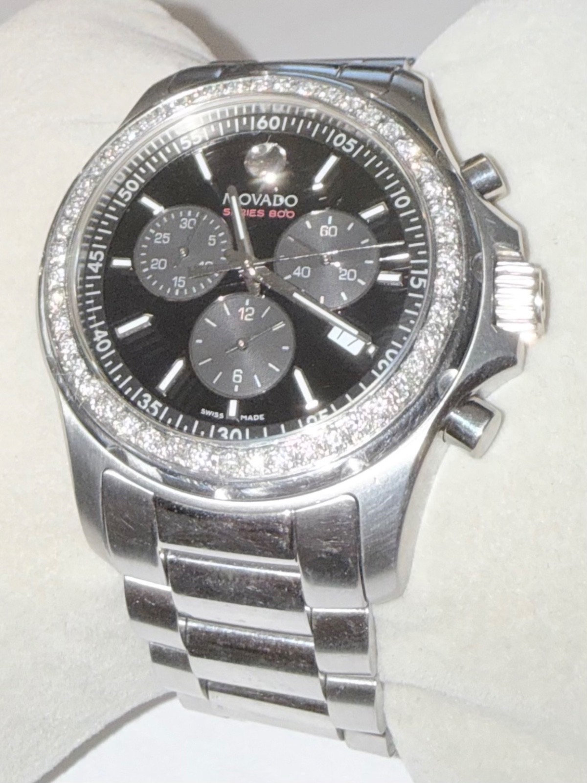 Authentic Movado Men’s Series 800 Chronograph Lab Grown Diamond Watch