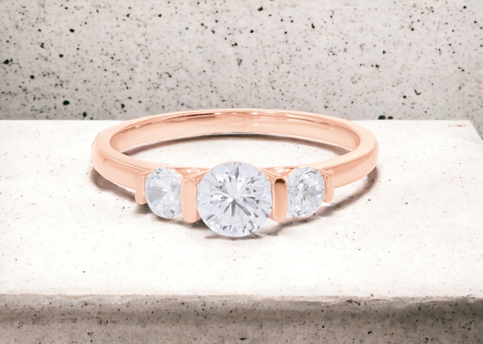 0.87 ct Round Lab Grown Diamond Engagement Ring Certified 14k Gold