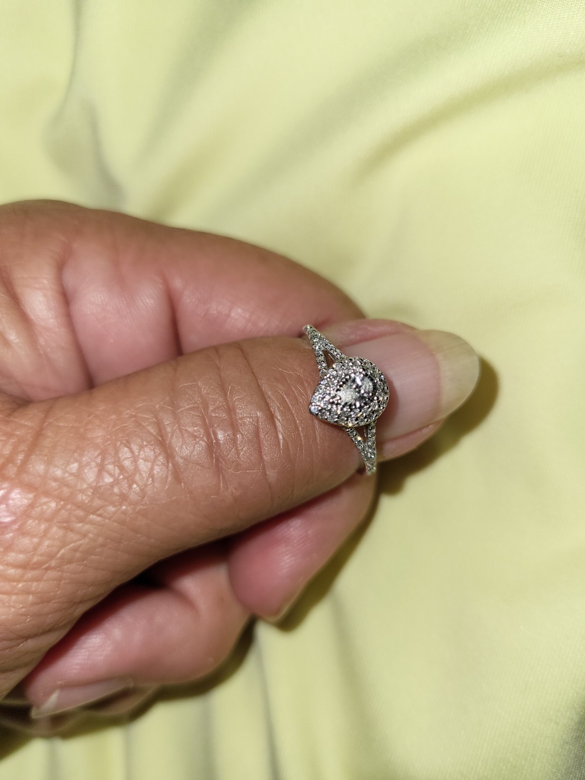 10k White Gold & 1/3 CTTW Genuine Diamond Engagement Ring Sz.7 Forever Bride