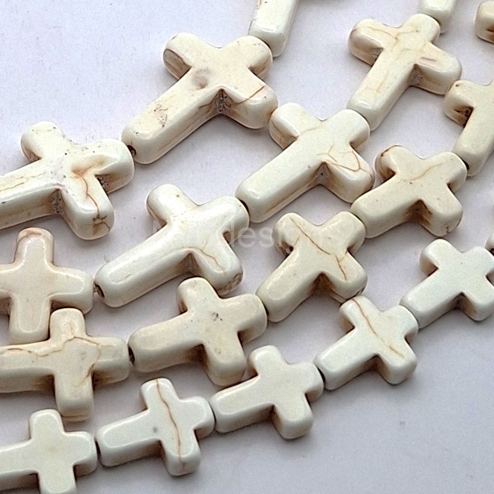 White Cross Bead Turquoise Howlite Magnesite Cross Loose Beads 15″ Wholesales