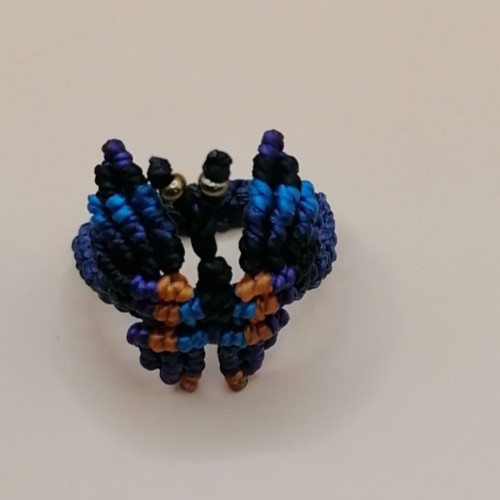 Handmade Monarch Butterfly Ring, Multicolor Macrame Thread