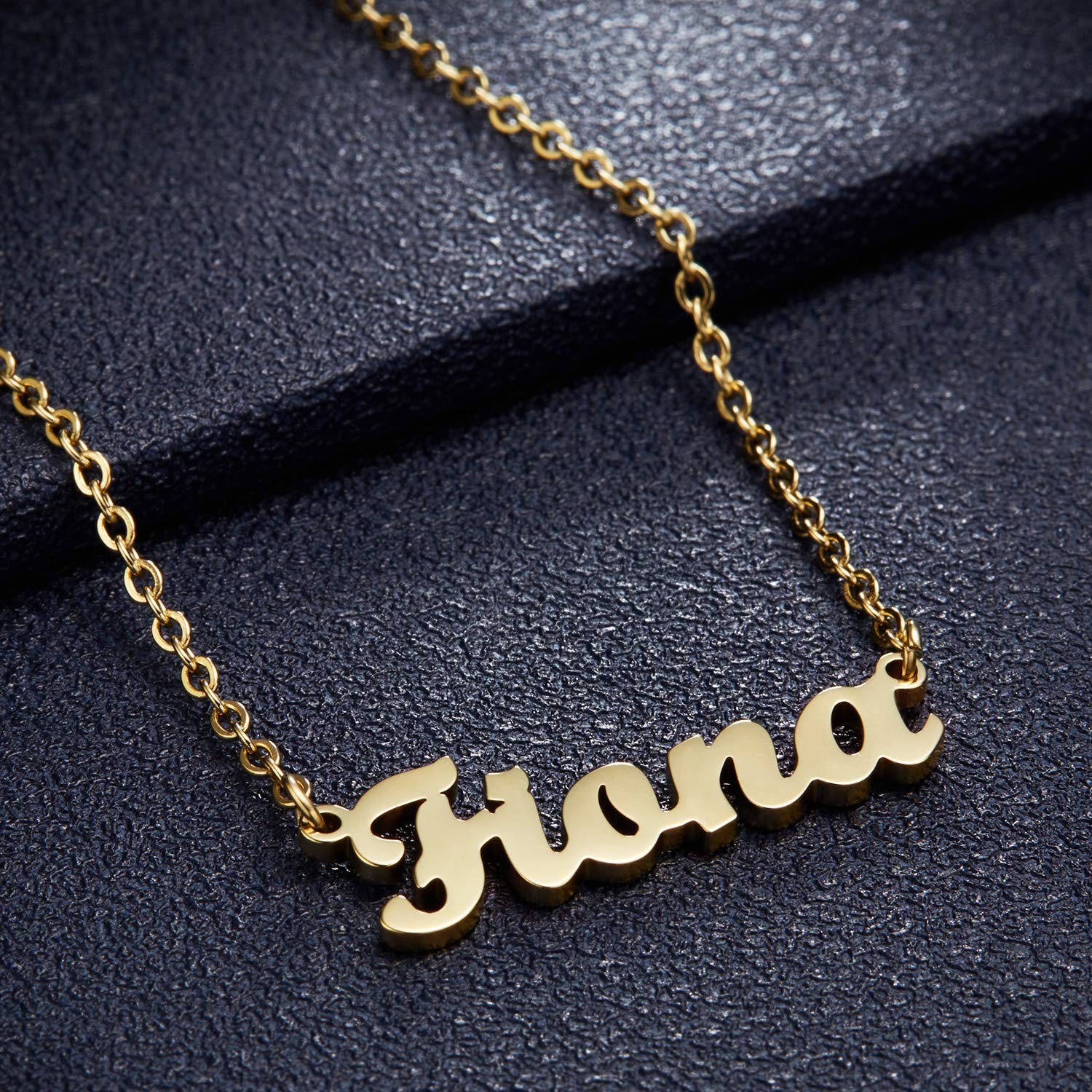 Custom Name Necklace, Fiona Name Plate Pendant Necklace Pre Gifts, Charm Necklac