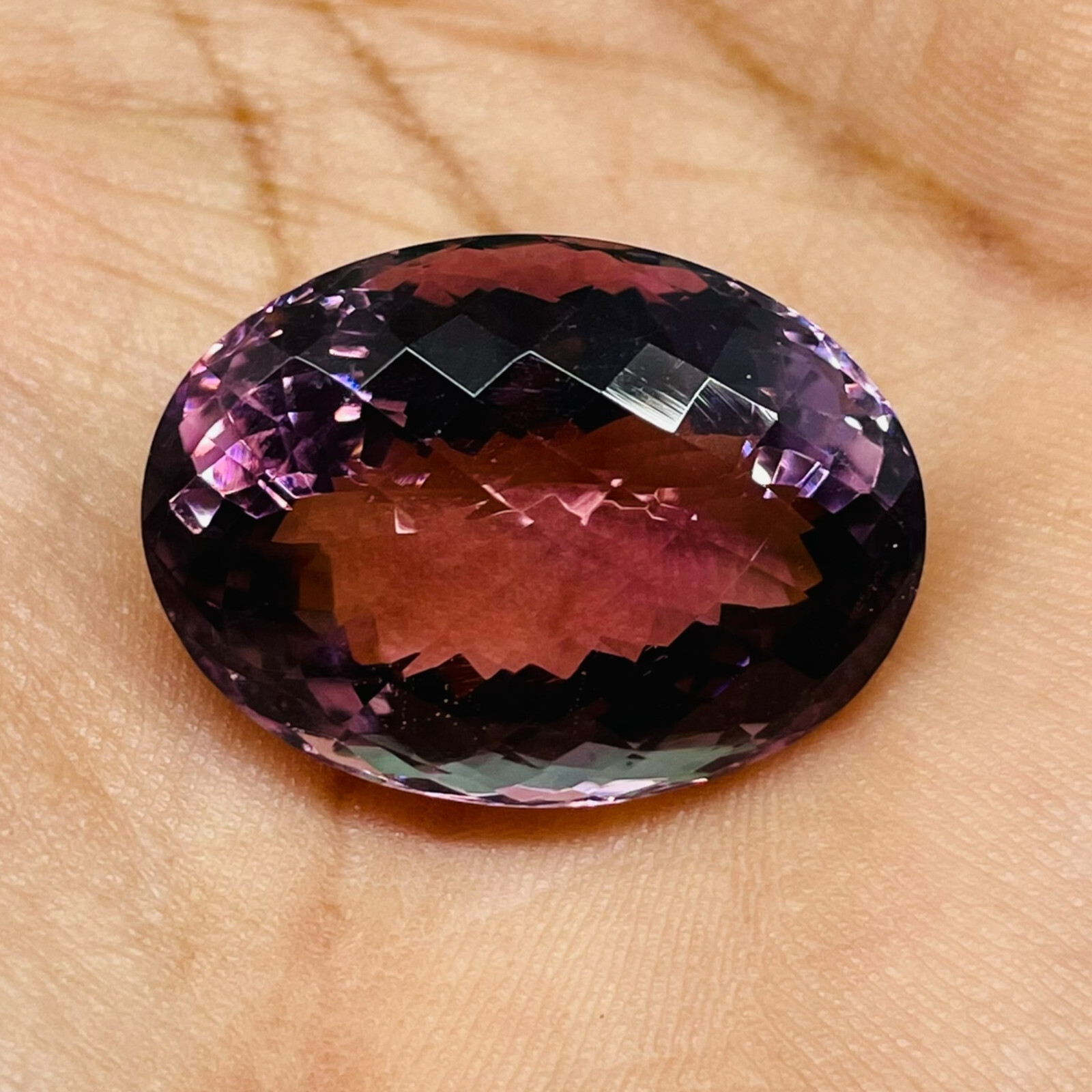 VVS 48 Cts Natural Amethyst 28.5×20.5mm Oval Cut Huge Pendant Size Gemstone