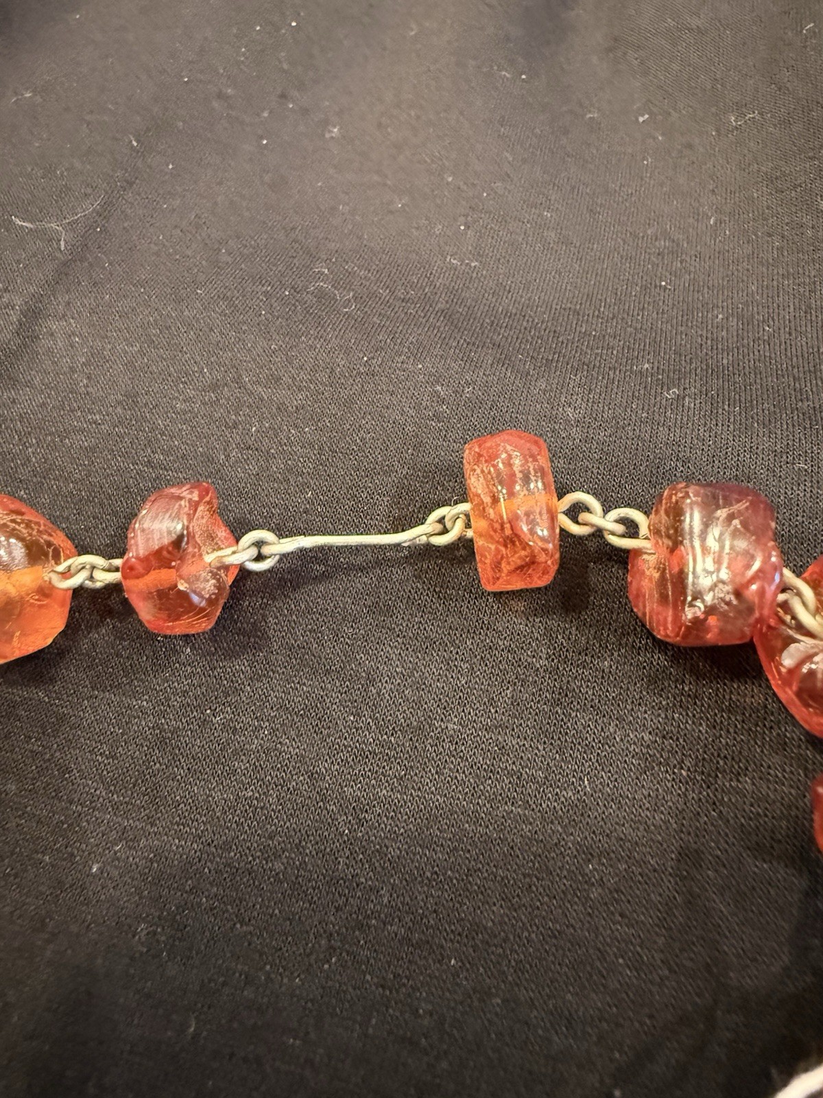 Vintage Genuine Amber Chunky Nugget Necklace Cognac Honey Beads 78g Estate