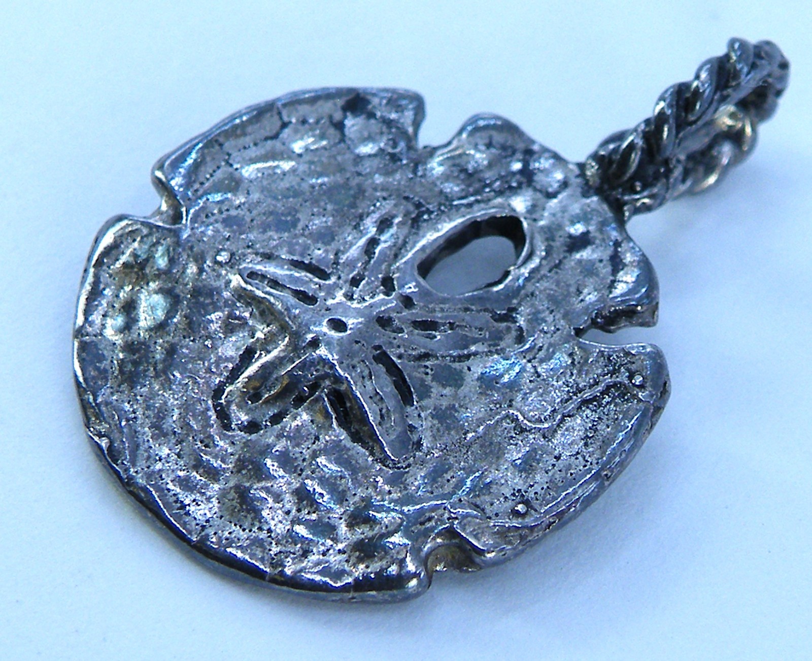 Antique 1622 Atocha Shipwreck Sterling Silver Sand Dollar Hand Pour PENDANT