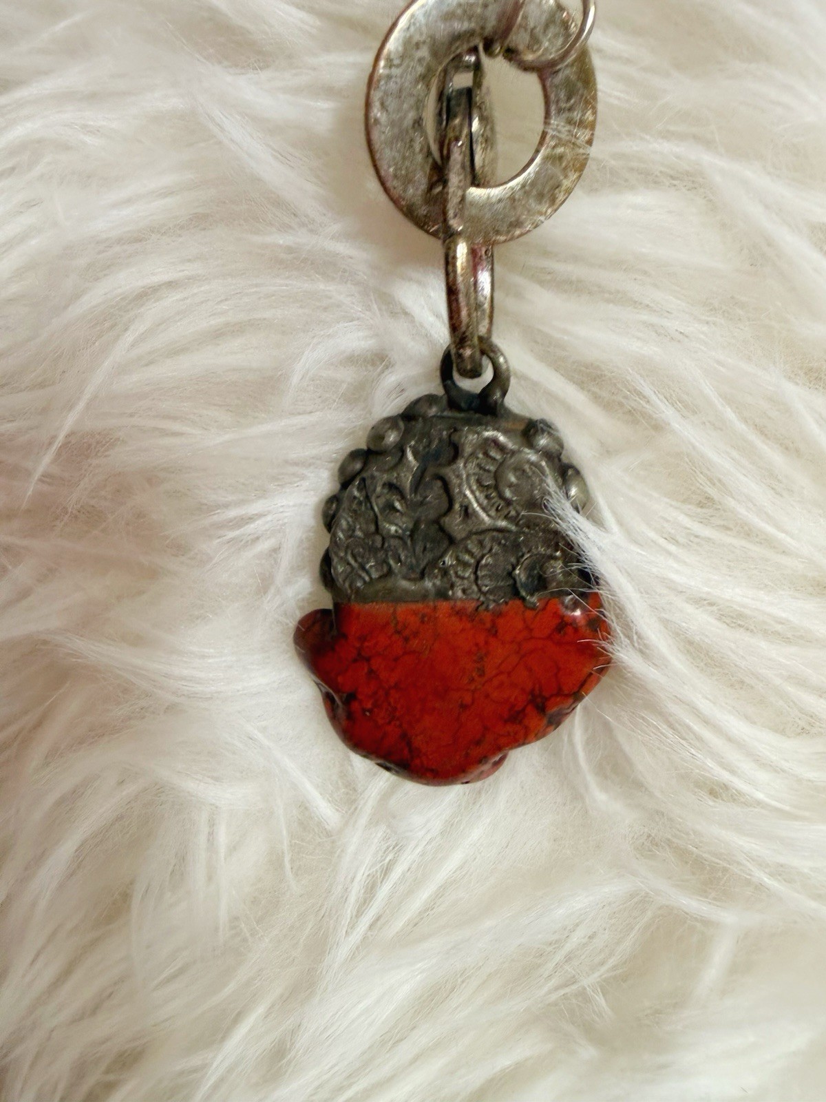 Art by Amy Labbe OOAK Mixed Media Stone Charm Statement Necklace