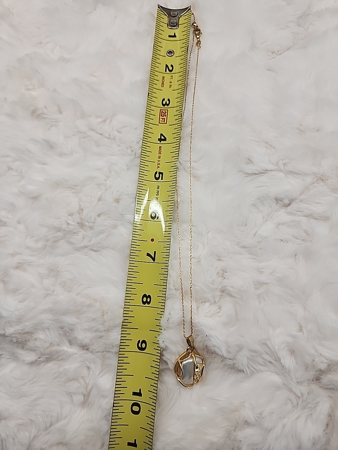 Philippines Fresh Water Peal Gold Tone Pendant Necklace With Matching Ring