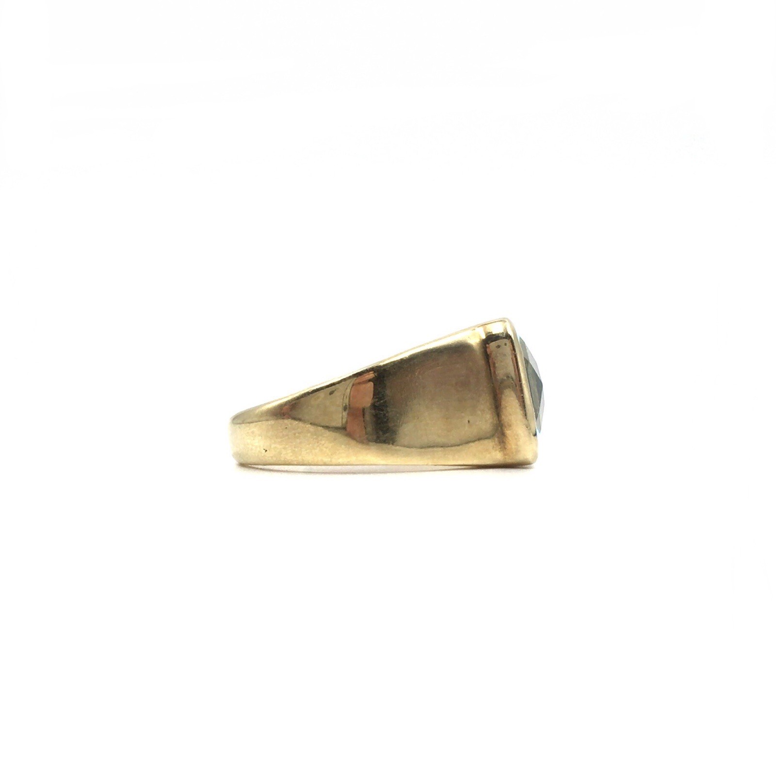 925 Silver Ring Gold Plated 6.53ct Blue Topaz Exclusive Jewellery 20.3mm / 64