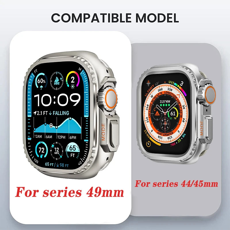 Luxury Titanium Metal Case Band For Apple Watch Ultra 3 49mm 11 10 9 8 7 6 5 SE