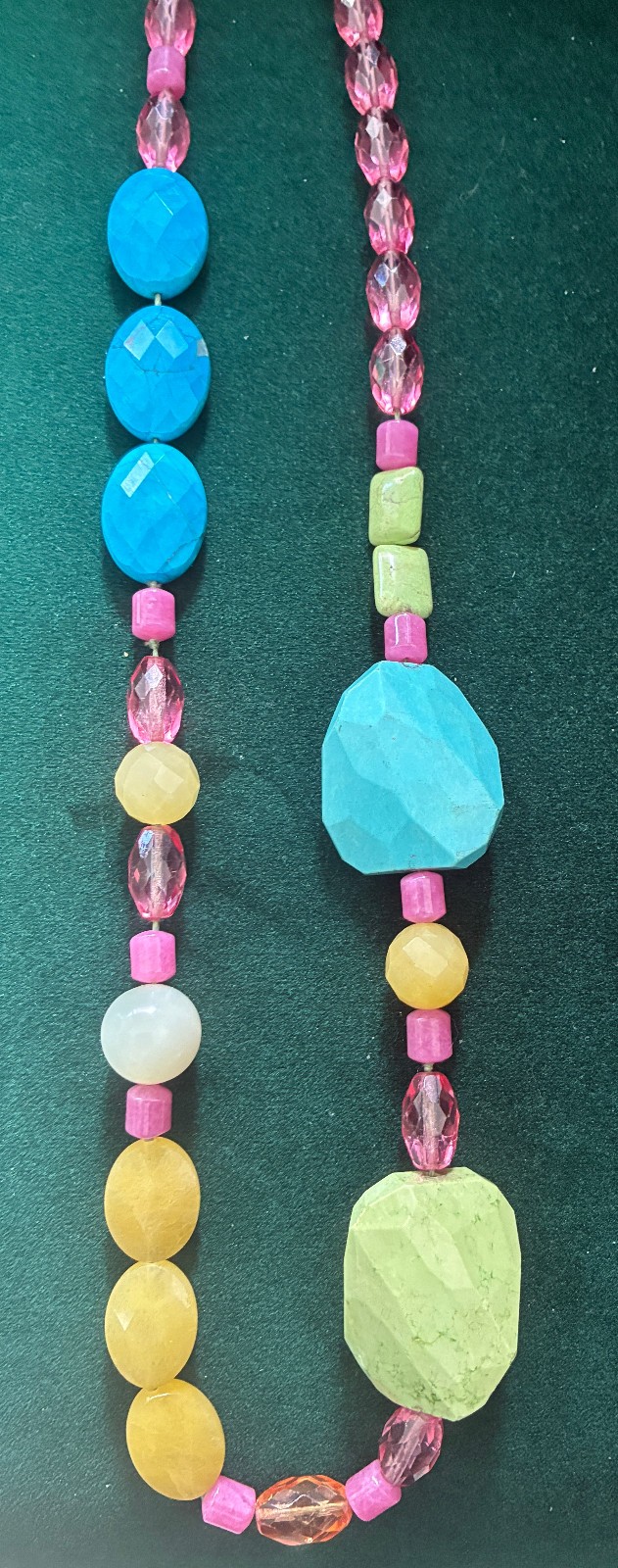 ONE OF A KIND, JUST SPECTACULAR COLOR, Semi Precious Stone Necklace 30″ HEALING