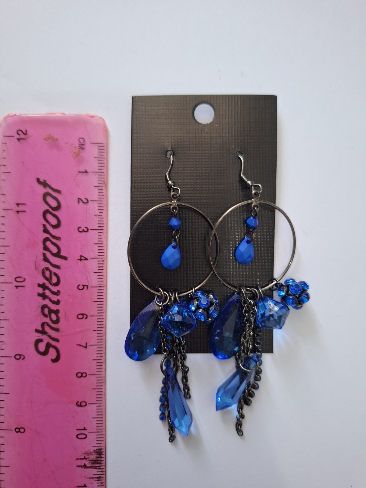 Blue Beaded Fashion Dangle Drop Earrings – Hook – New