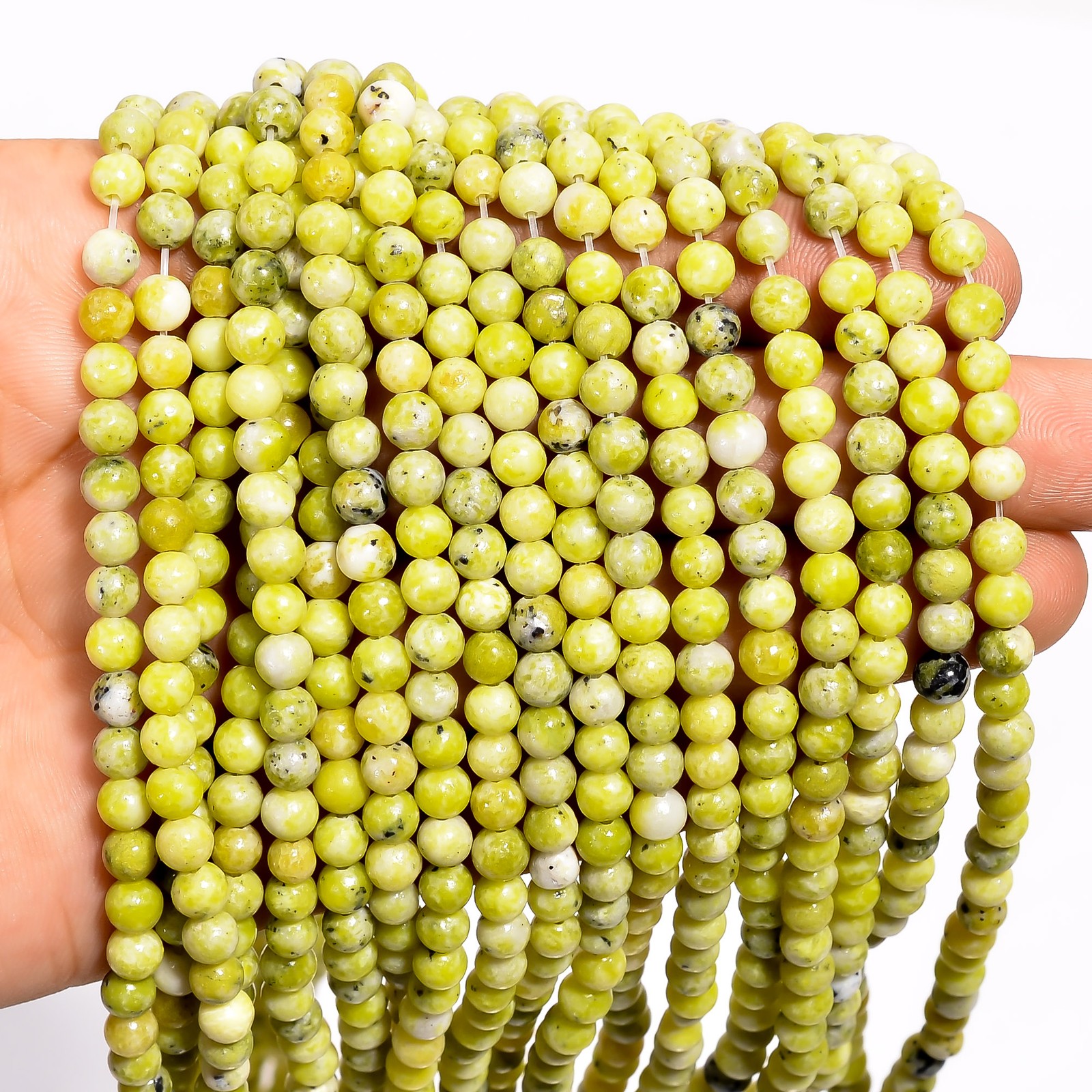 Natural Serpentine Gemstone Round Shape Smooth Beads 4X4.5 mm Strand 15″ UGB-584