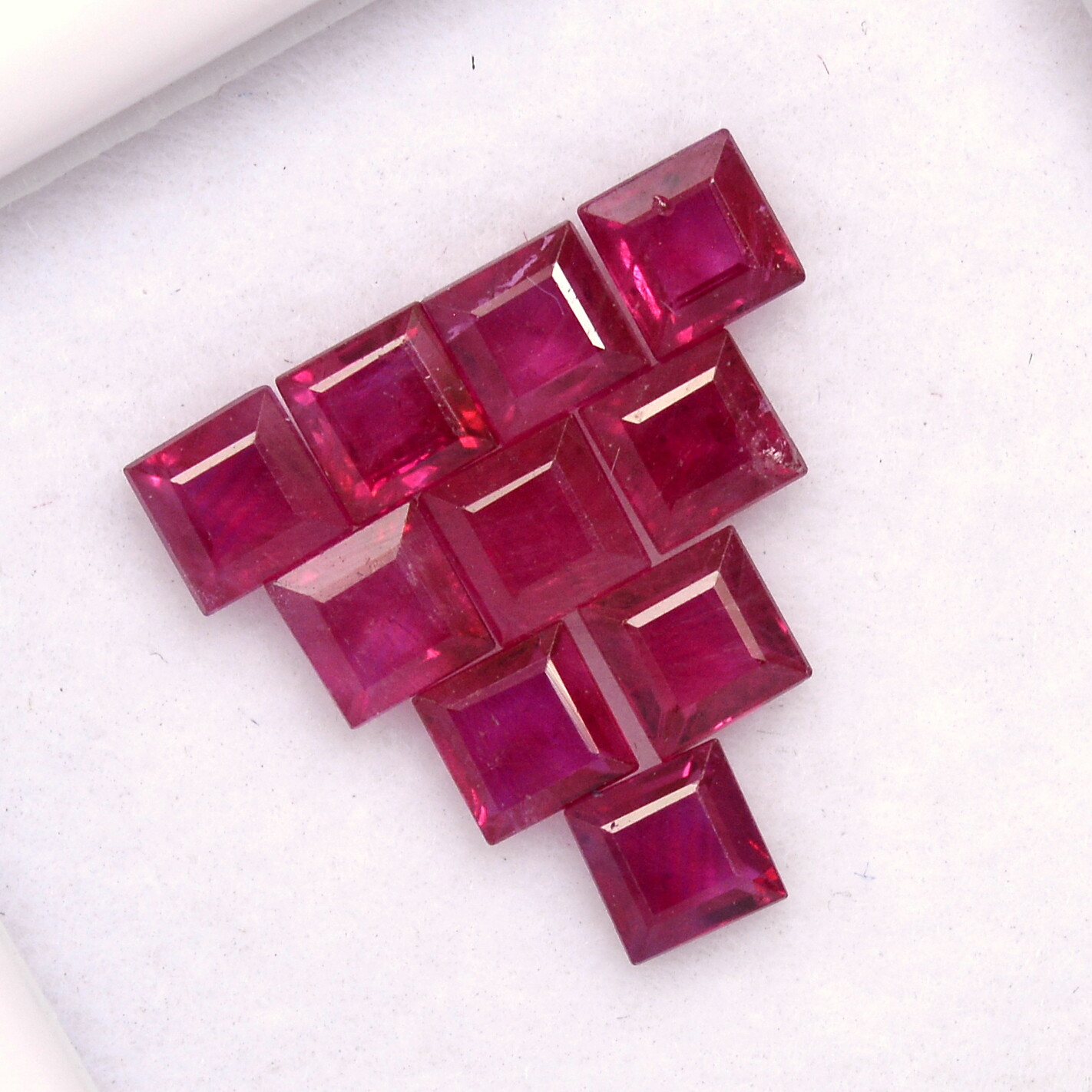 2.50 mm Natural Ruby Square Cut Lot 50 Pcs 9.33 Cts Calibrated Loose Gemstones