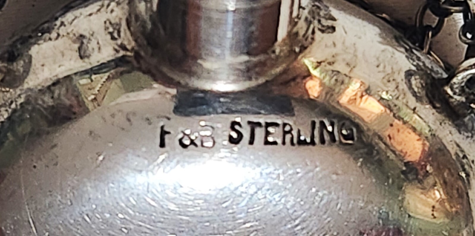 Theodore Foster & Bro F & B Sterling Silver Chatelaine Perfume Flask Pendant