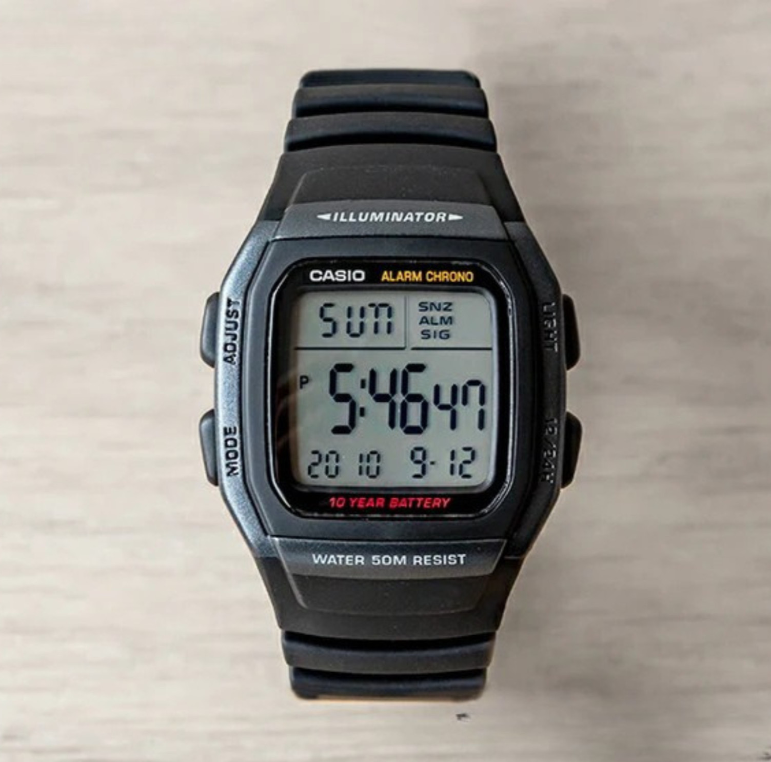 Casio W96H-1BV, Illuminator, Digital Chronograph Watch, Alarm, 10 Year Battery