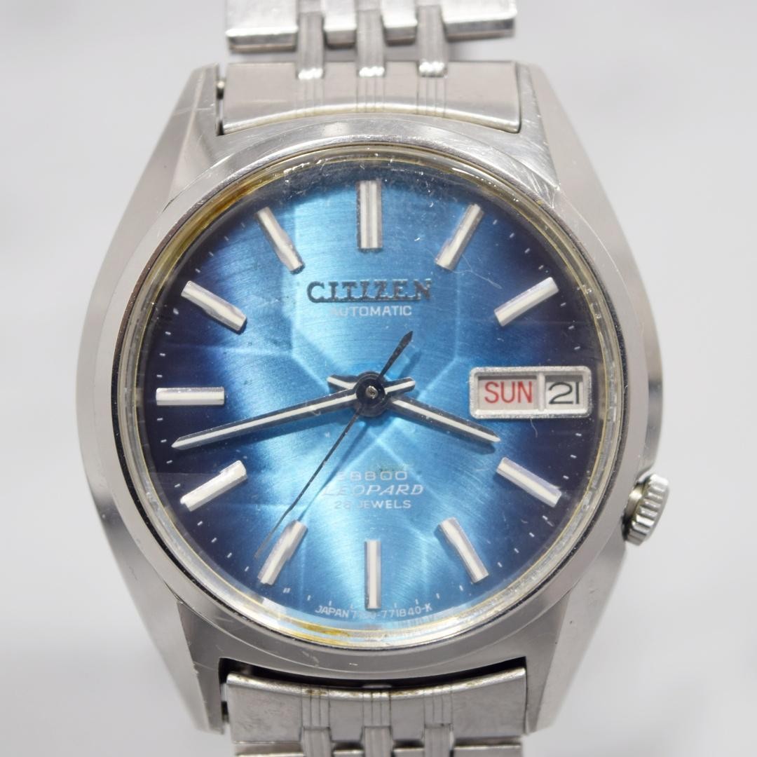 Citizen Leopard 1974 Blue Dial 35.6mm 19cm Day Date Hi-Beat Automatic Mens