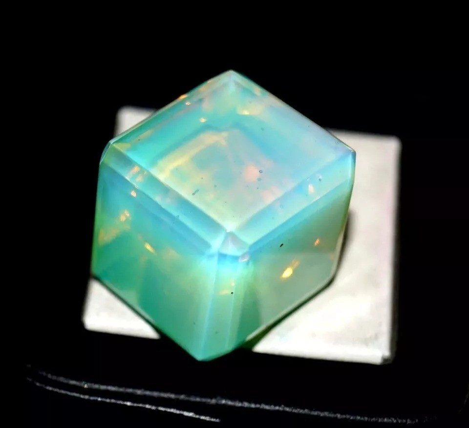 Opal Cube Cut Fire Welo Australian Untreated Natural Certified 80-82 Ct Gemstone