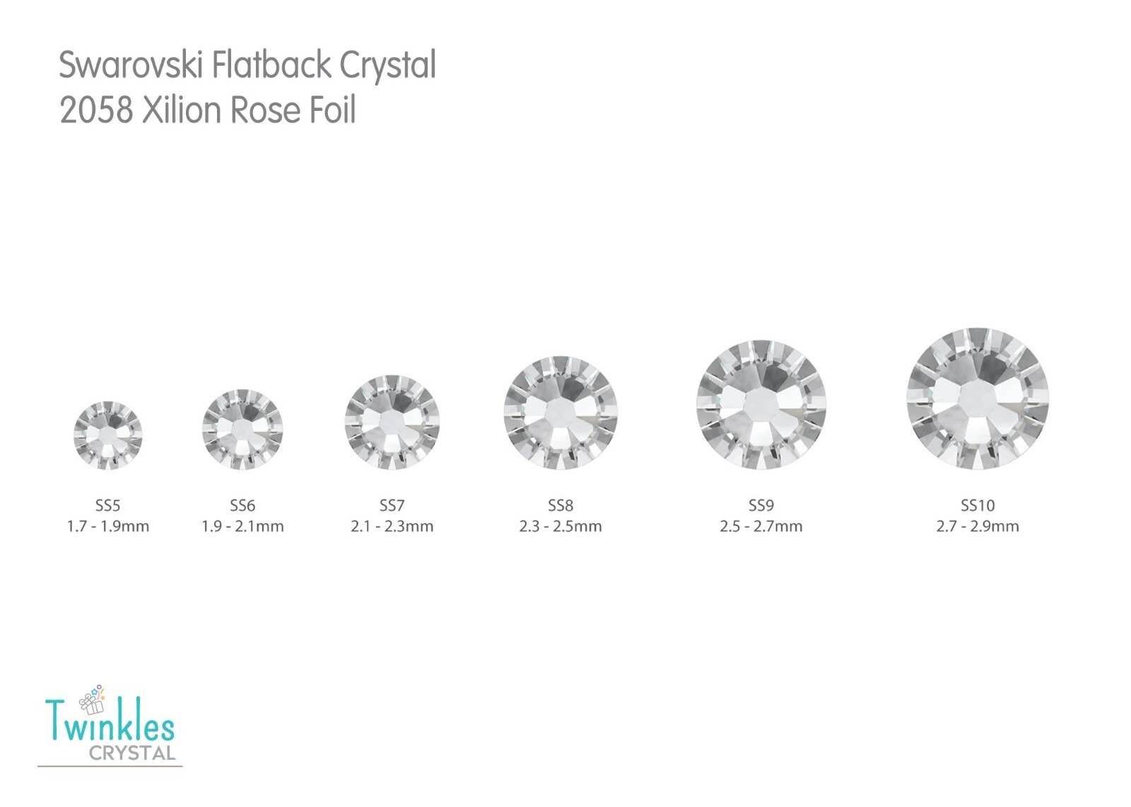 1.7-6.5mm (36pcs) 2058/2088-Swarovski FlatBack Rhinestone Nail Art