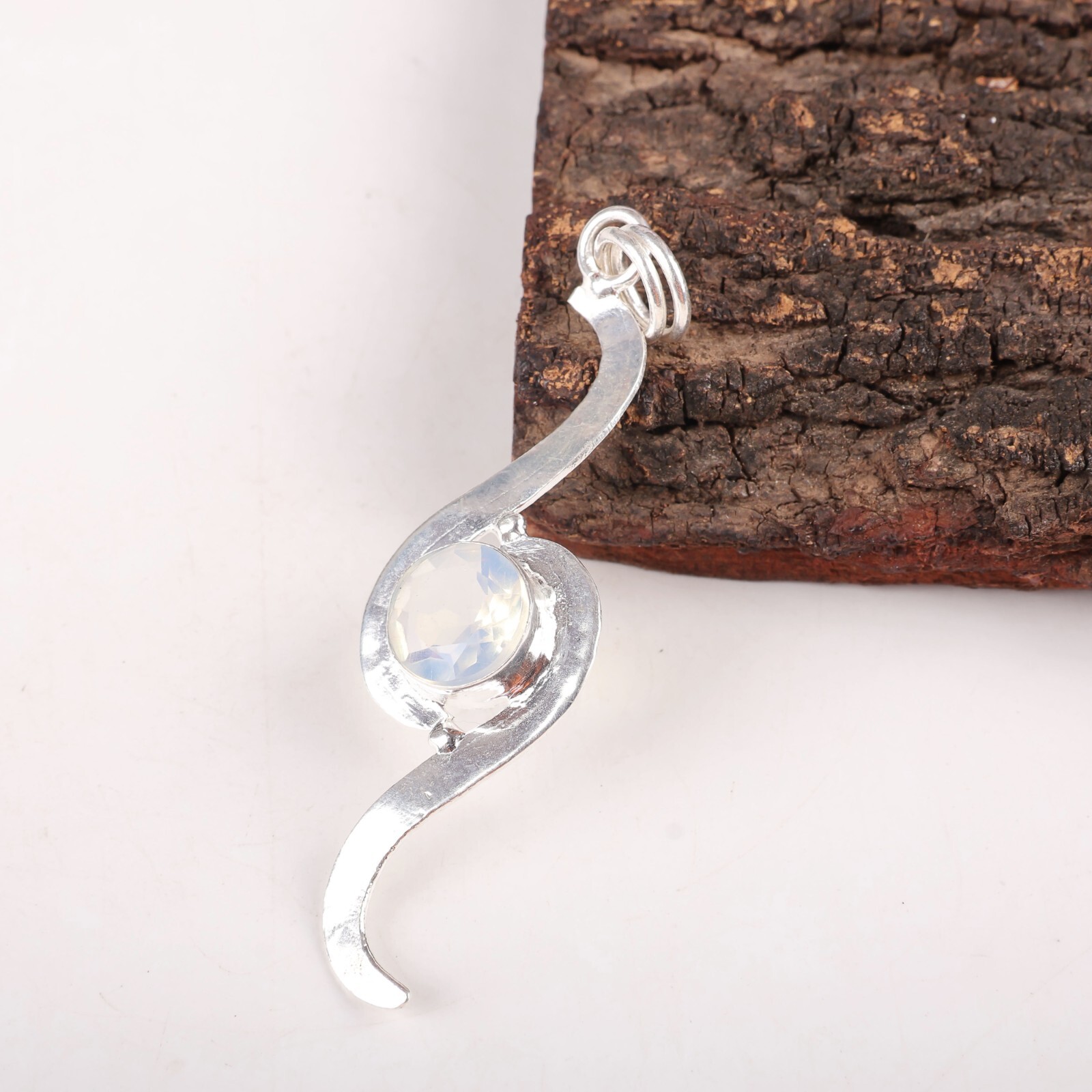 Milky Opal Gemstone Jewelry 925 Silver Handmade Pendant 2.59″ For Birthday Gifts