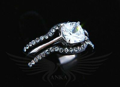 Brilliant 1.25Ct Cushion Cut Cubic Zircon CZ AAA Wedding Set 5 6 7 8 9 10 Tk1343