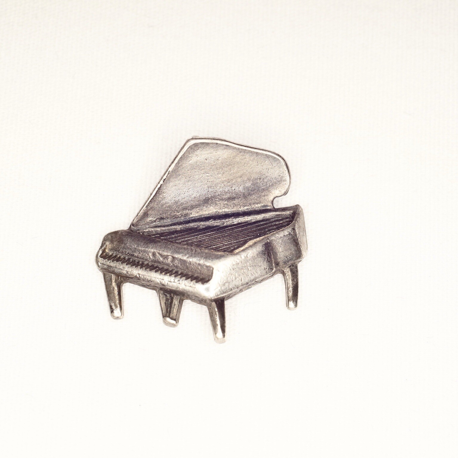 Vintage Sterling Silver Grand Piano Pendant Moderate Patina