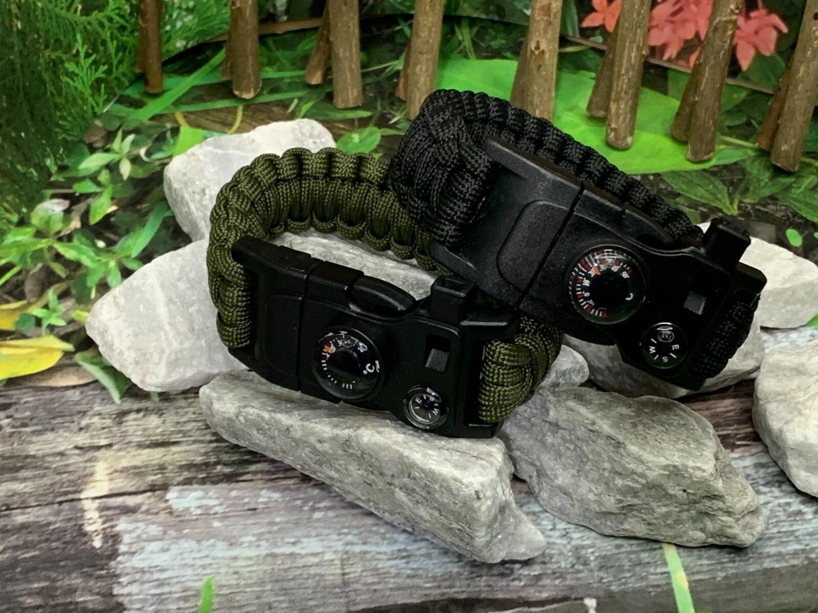 USA Made Army Green or Black Survival Paracord Bracelet Wrist 6 to 10 inches