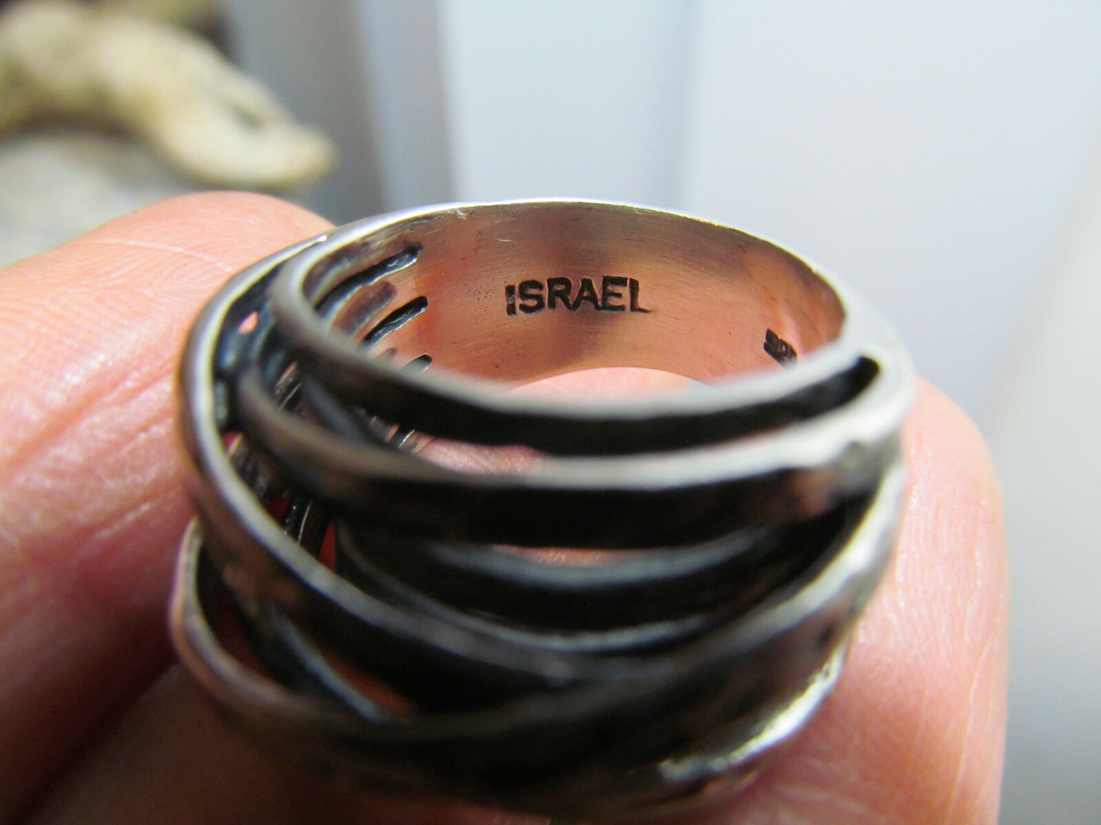 PZ PAZ Creations 925 Sterling Silver Bypass Tree Branches Ring 8.1g 5.75s ISRAEL