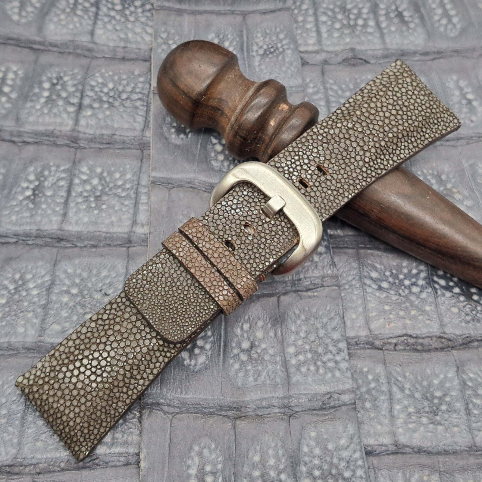 28mm/24mm Stingray Leather Watch Band Bespoke Exotic Leather Minimalist Design