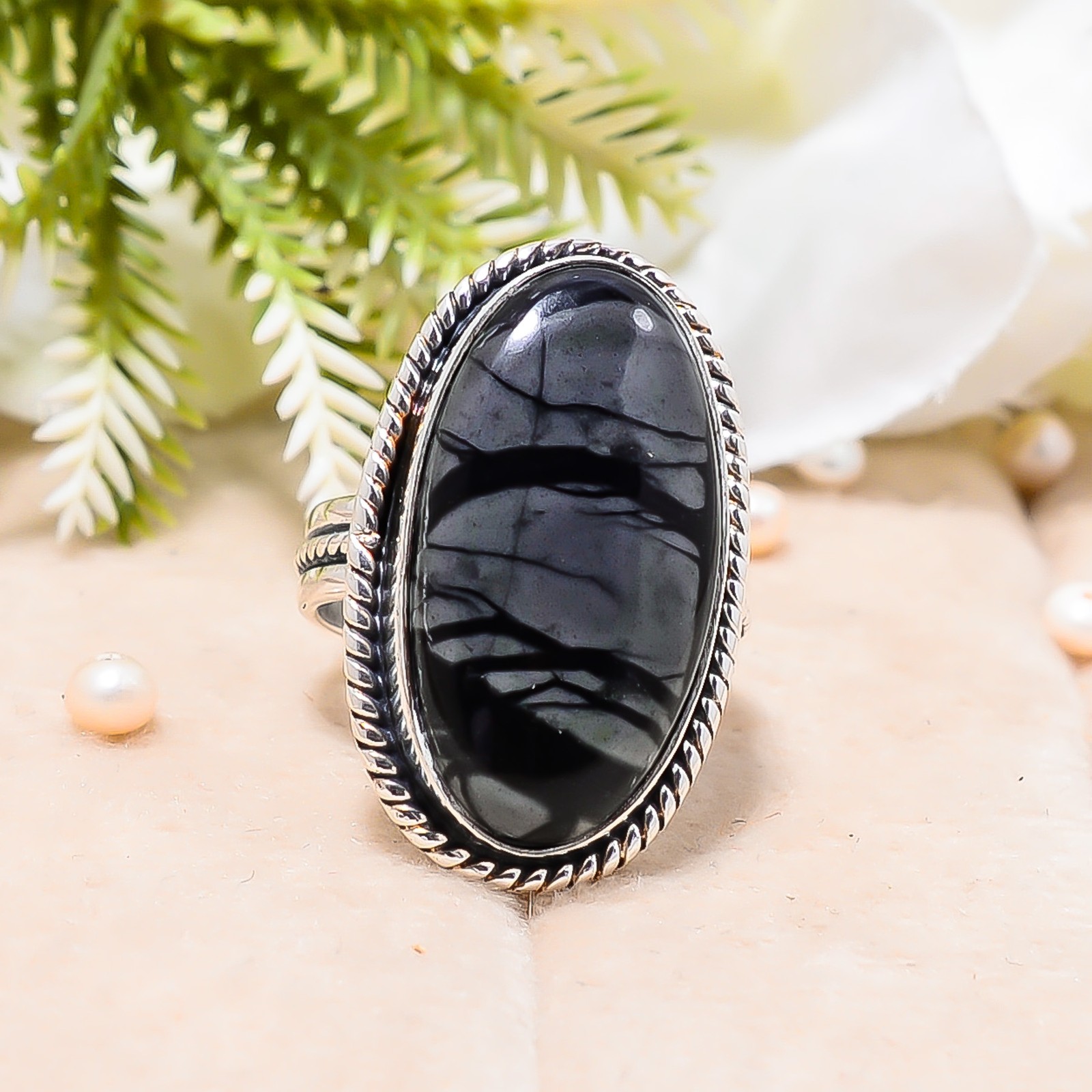 Picasso Jasper Gemstone Solid 925 Sterling Silver Ring, Christmas Gift For Her