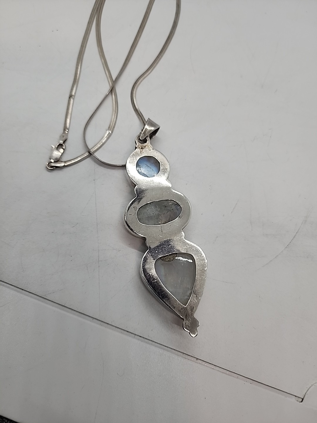 Moonstone Dbl Gem 925 Sterling Silver Pendant
