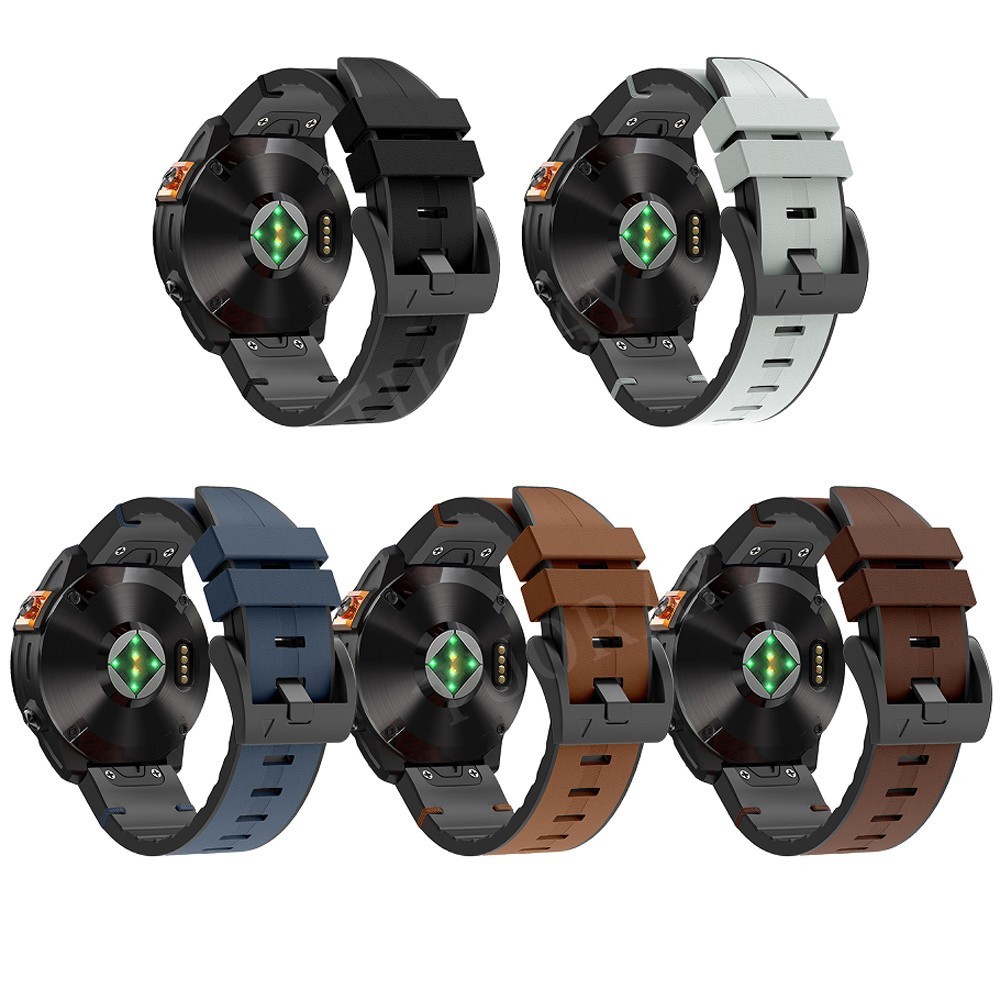 Silicone Leather Band Strap For Garmin Watch Fenix 8 E 7X 7 6X 6 5 5X Enduro 3 2