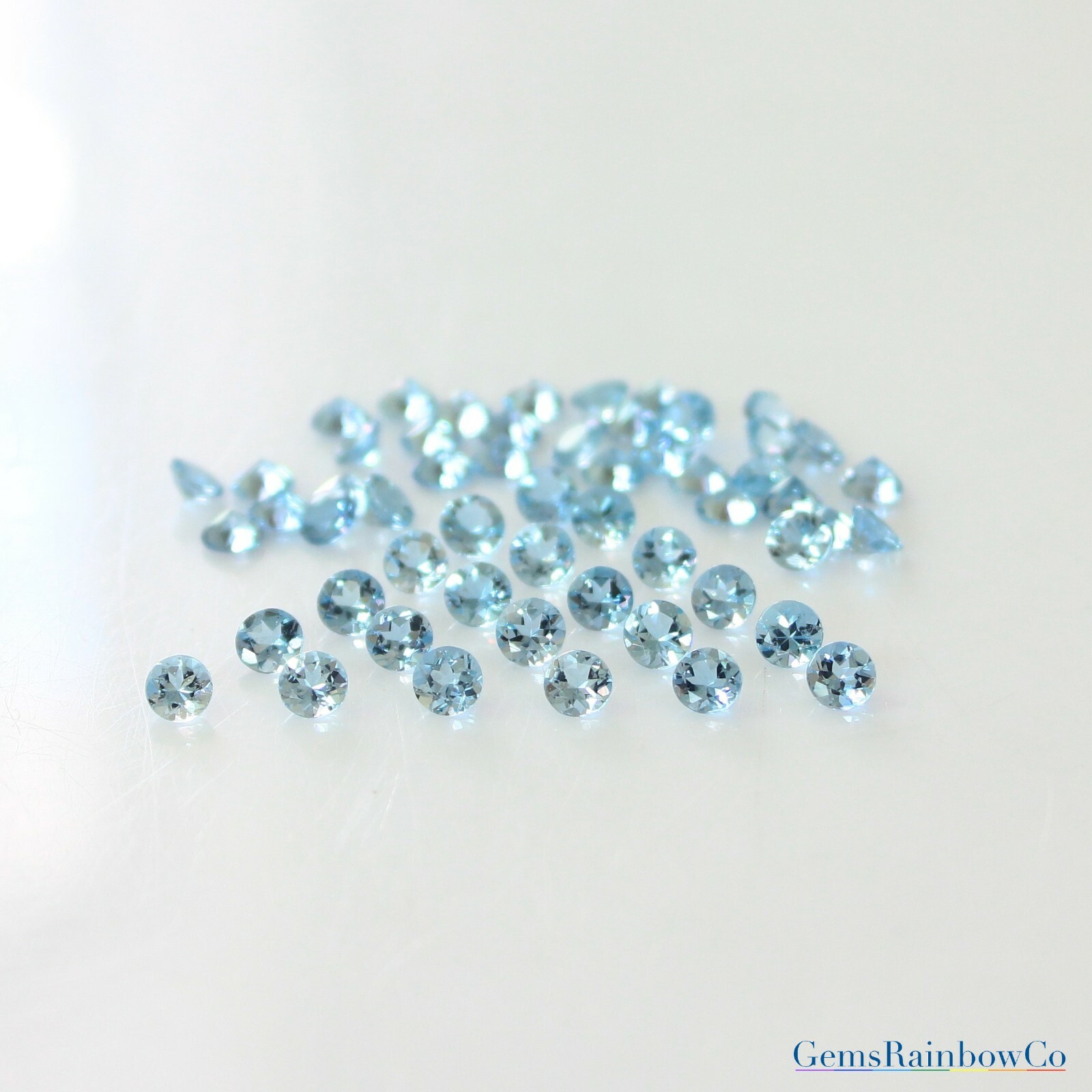 Natural Aquamarine Round Cut loose gemstone, deep blue colour, AAA, 1.5mm to 6mm