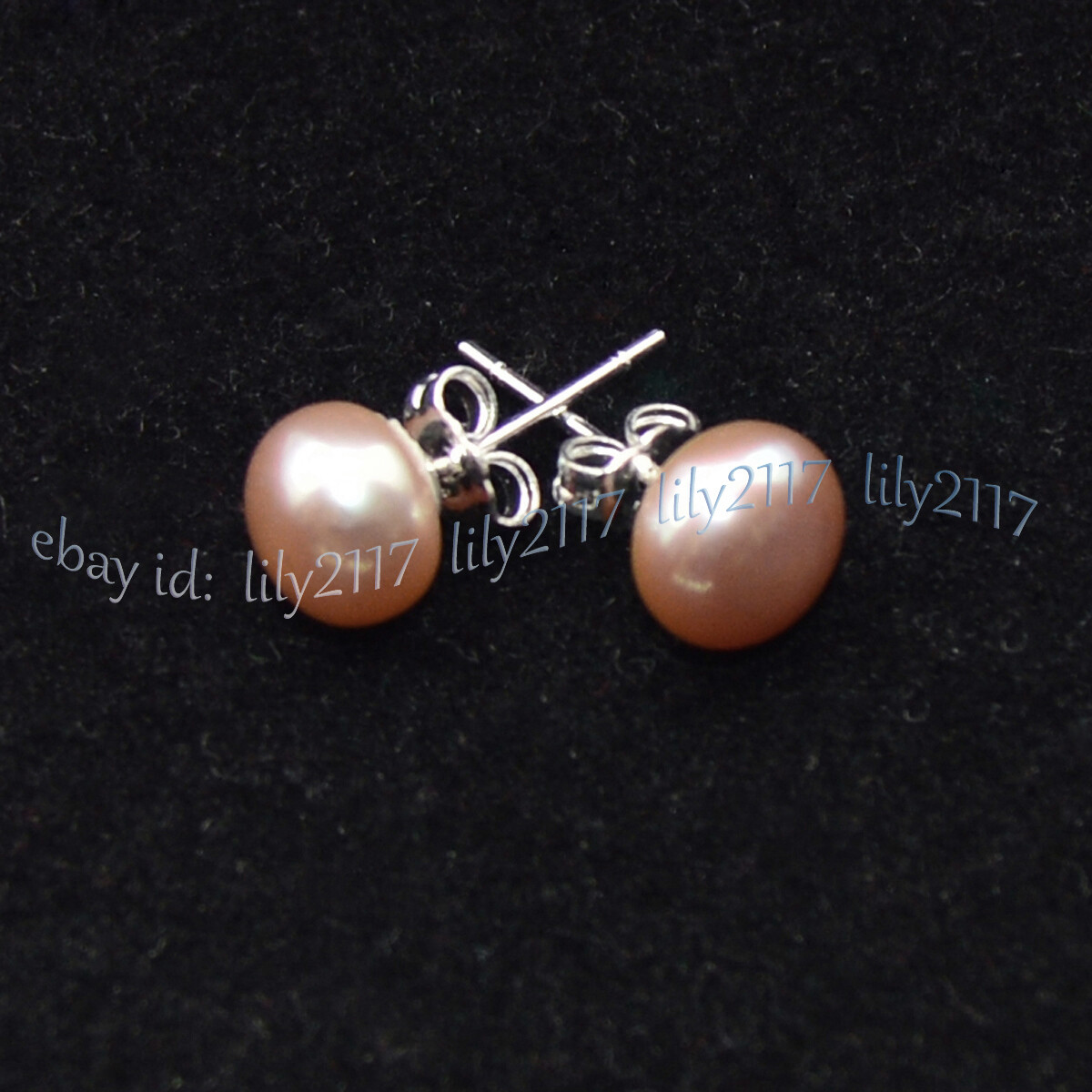 Wholesale Natural Genuine Akoya Freshwater Pearl Silver Stud Earrings AAA
