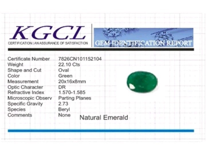 Large Natural Zambian Emerald Oval Cut Faceted Loose Gem ($300 Valuation) Estate