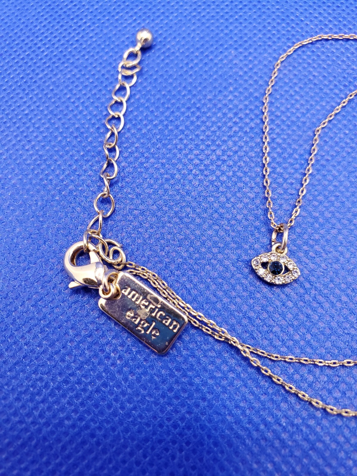 American Eagle Evil Eye Pendant with Rhinestone Good Luck & Protection Necklace