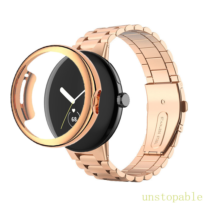Stainless Steel Strap Metal Watch Band + TPU Case For Google Pixel Watch 4 41mm