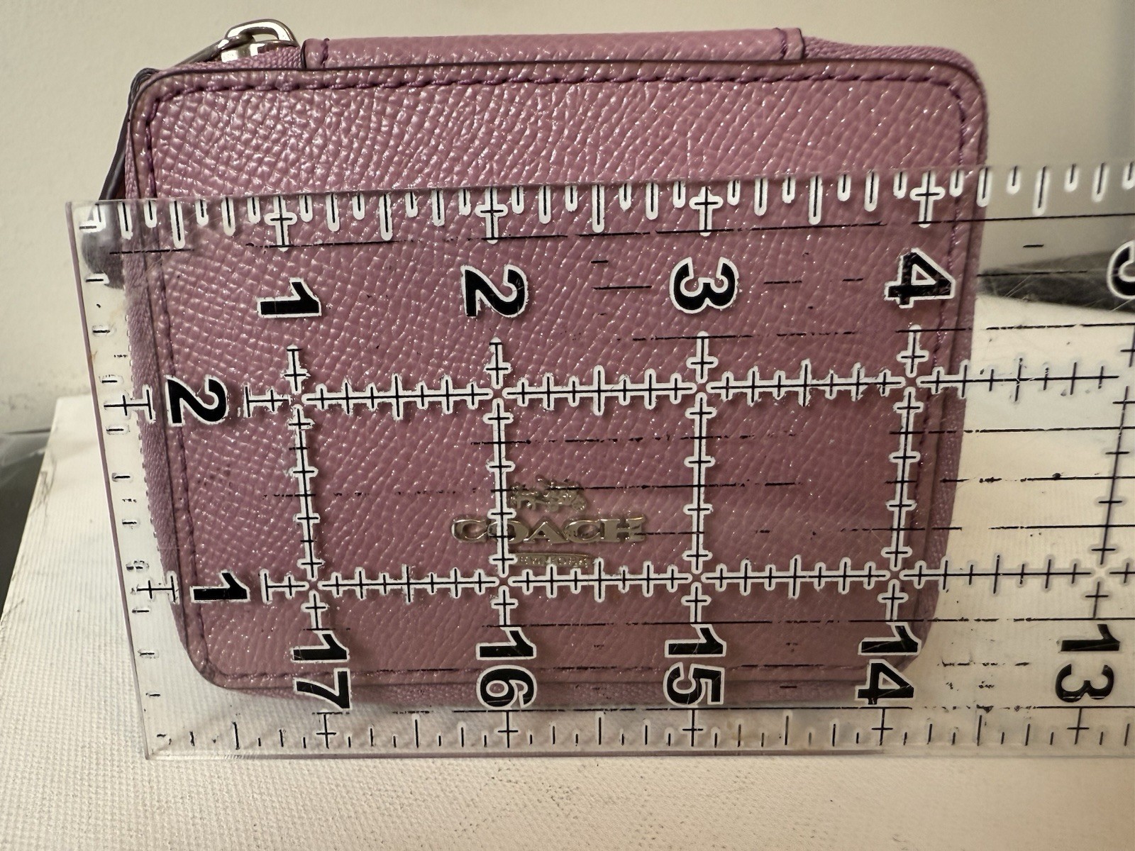 Coach Travel Jewelry Case Purple Pink Metallic Glitter Zip Up