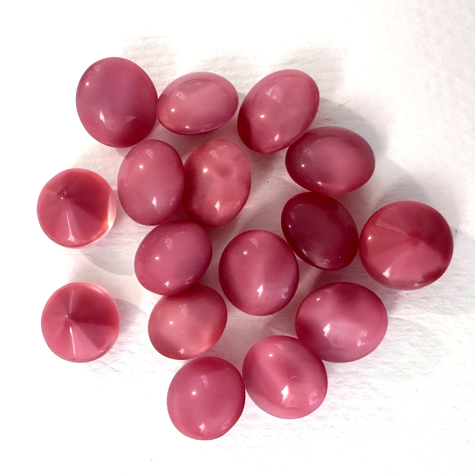 G61 Vintage glass stones 60SS (13.7mm) round rose moonstones pointed back (16)